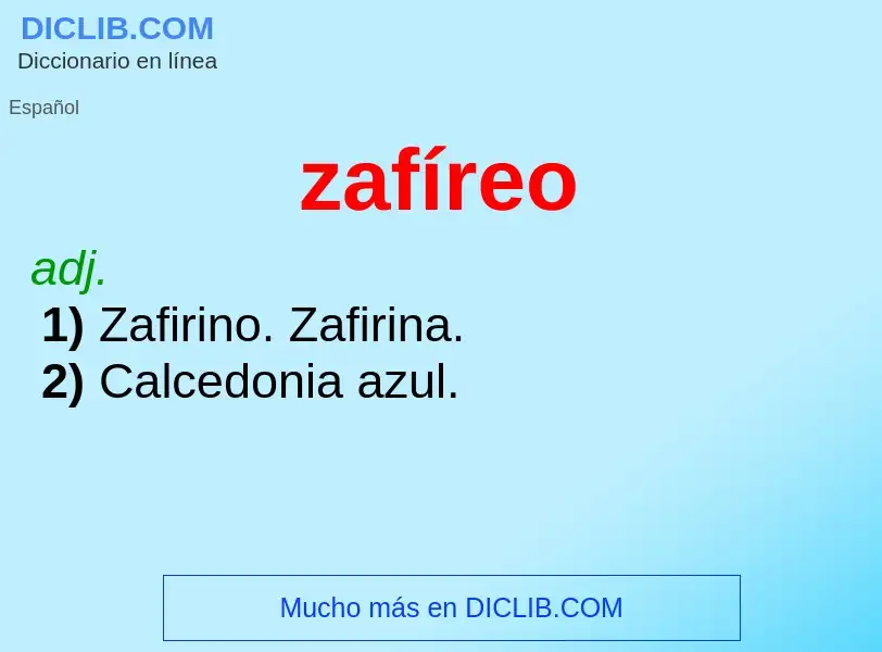 What is zafíreo - definition