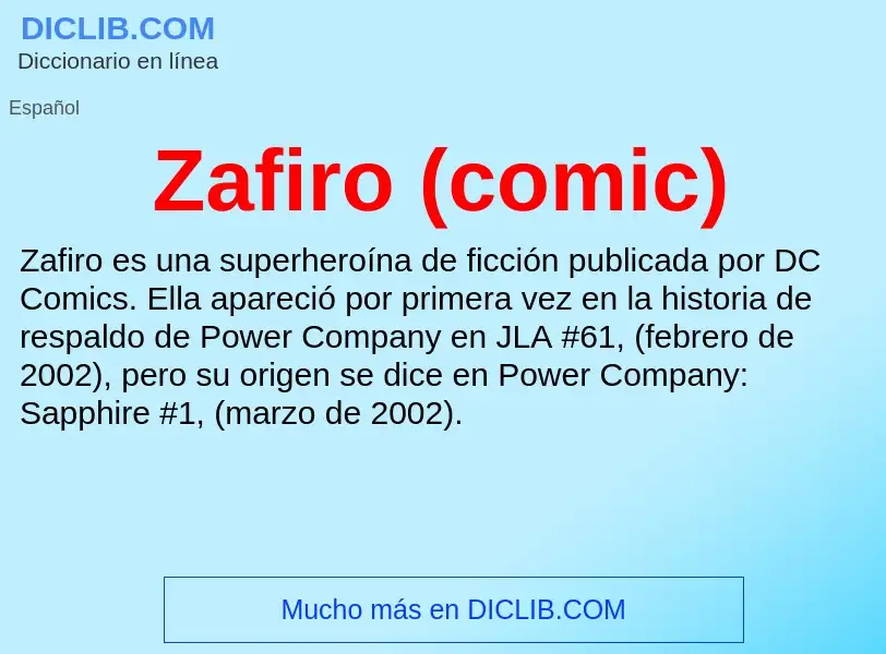 O que é Zafiro (comic) - definição, significado, conceito