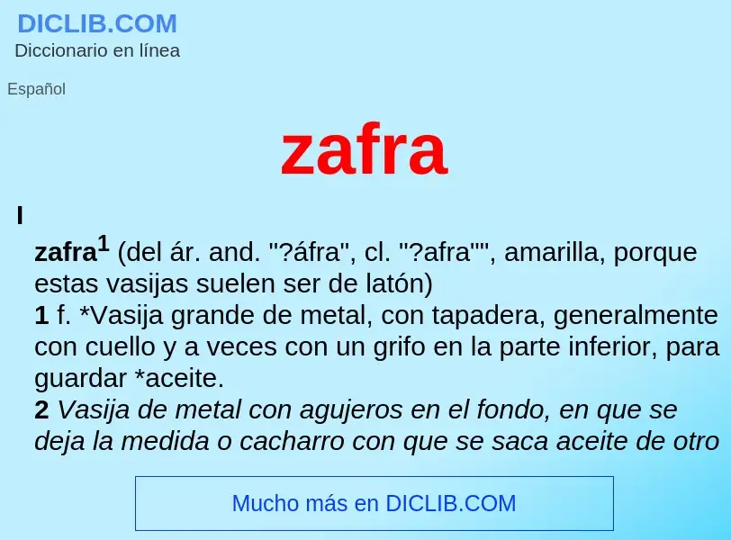 What is zafra - definition