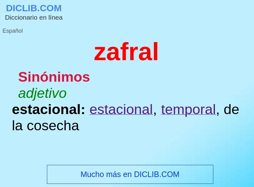 What is zafral - definition