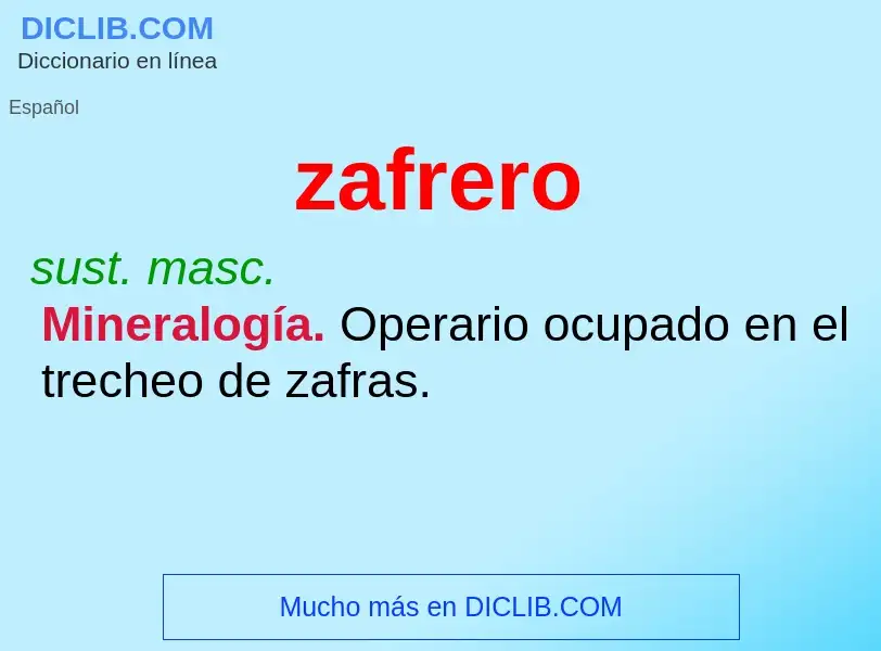 What is zafrero - definition