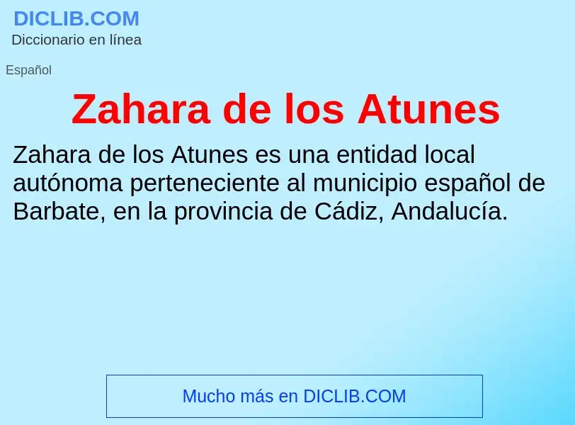 O que é Zahara de los Atunes - definição, significado, conceito