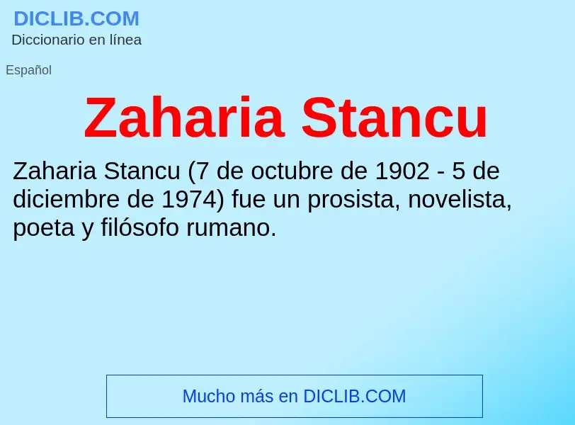 Что такое Zaharia Stancu - определение