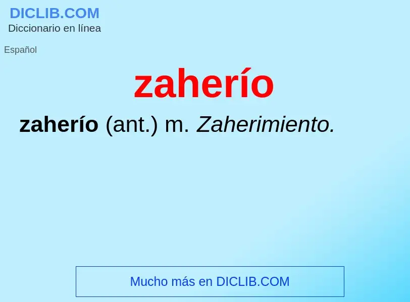 ¿Qué es zaherío? - significado y definición