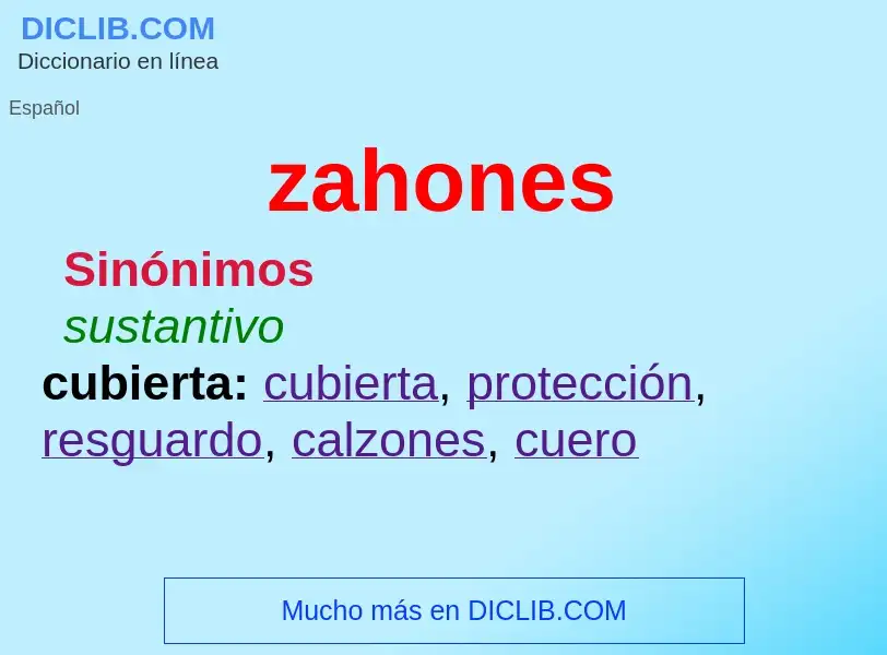 What is zahones - meaning and definition