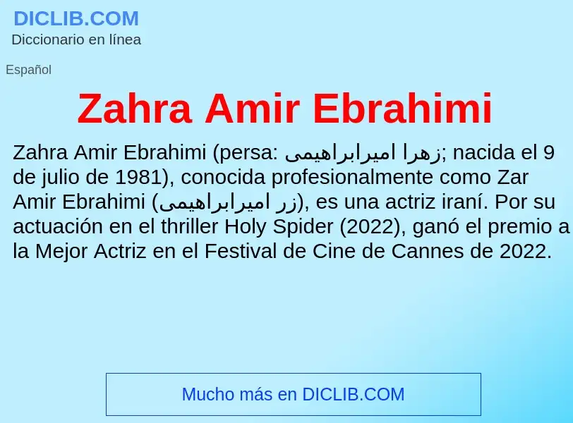 O que é Zahra Amir Ebrahimi - definição, significado, conceito