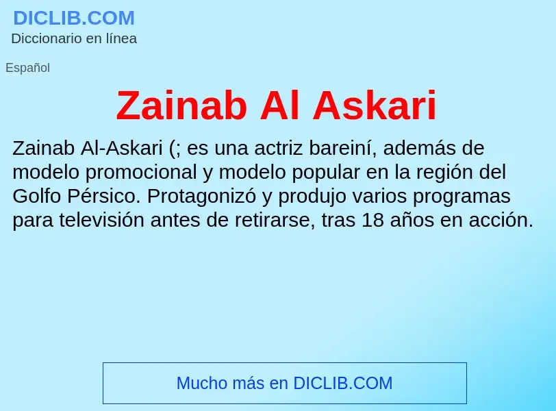 What is Zainab Al Askari - meaning and definition