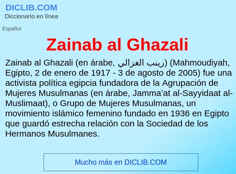 O que é Zainab al Ghazali - definição, significado, conceito