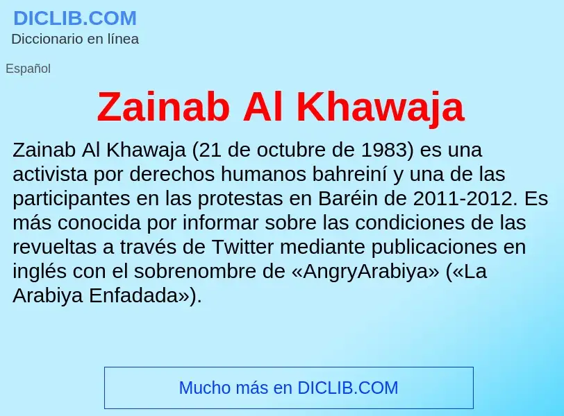 Что такое Zainab Al Khawaja - определение