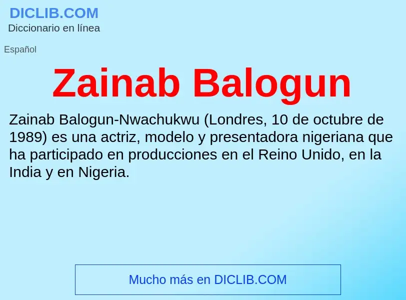 Что такое Zainab Balogun - определение