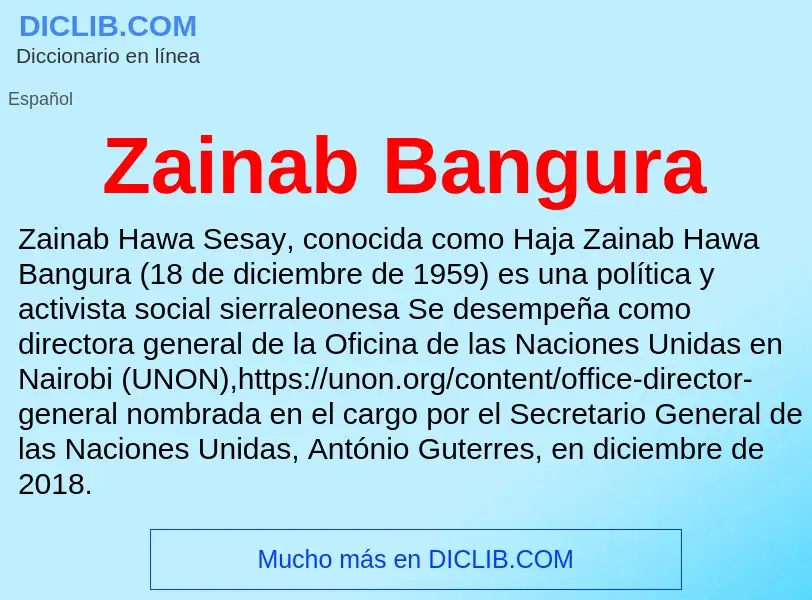 O que é Zainab Bangura - definição, significado, conceito