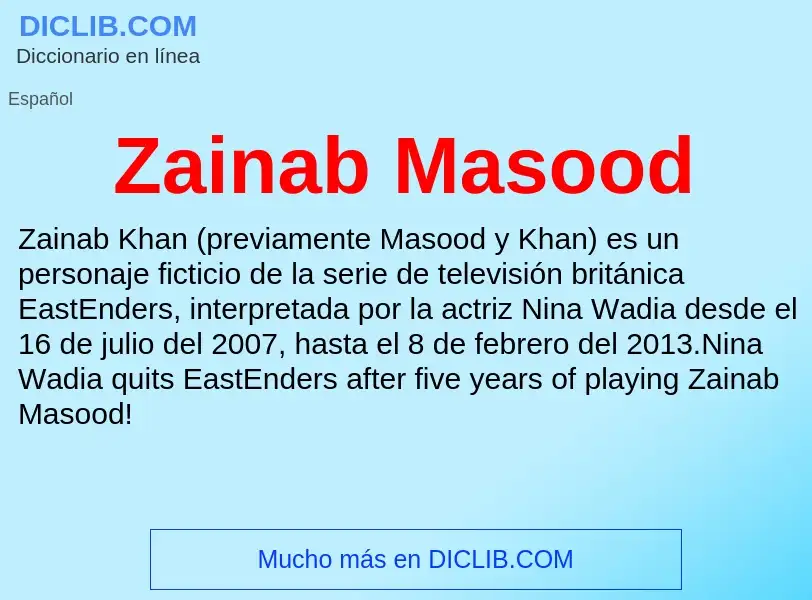 O que é Zainab Masood - definição, significado, conceito