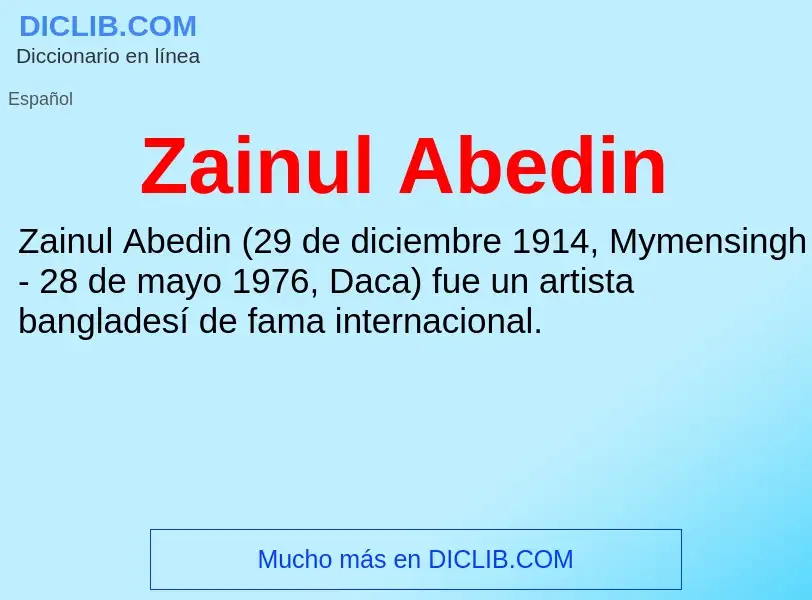 Что такое Zainul Abedin - определение