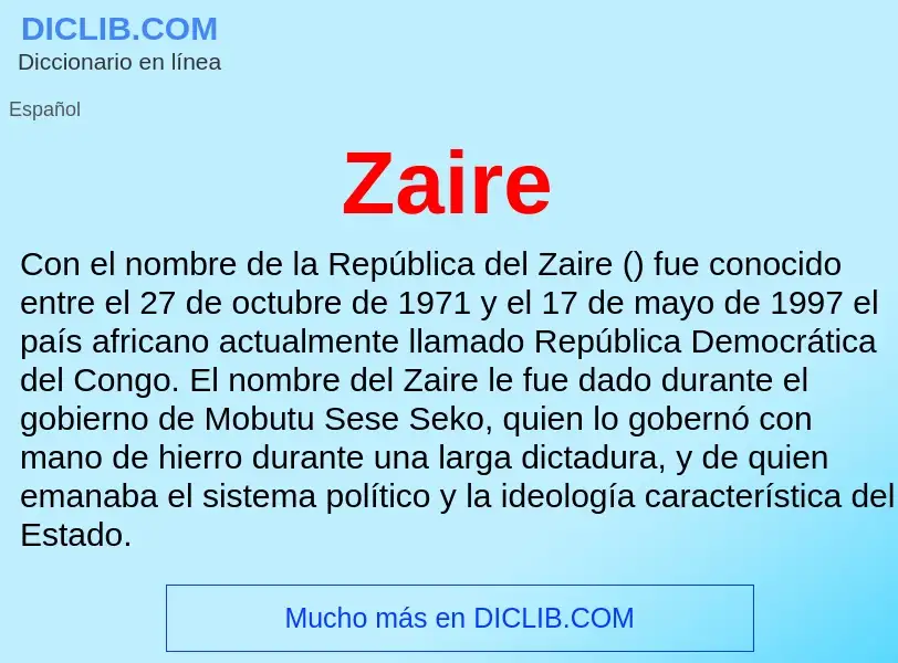 What is Zaire - meaning and definition