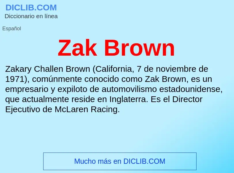 O que é Zak Brown - definição, significado, conceito