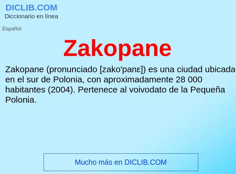 O que é Zakopane - definição, significado, conceito