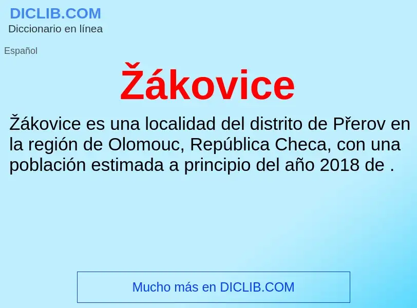 Wat is Žákovice - definition