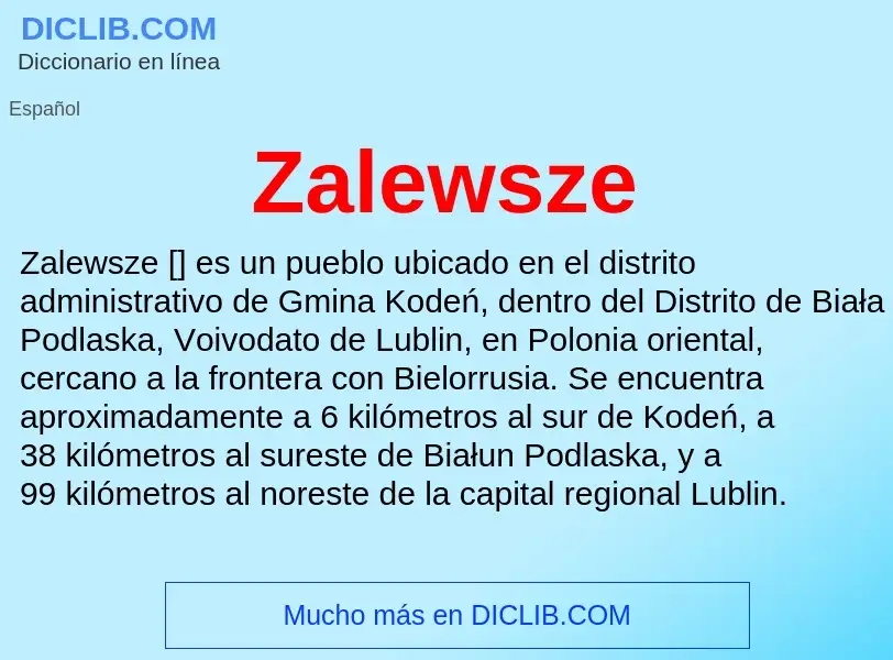 ¿Qué es Zalewsze? - significado y definición