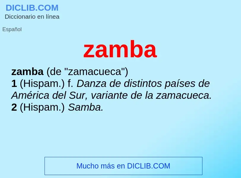 ¿Qué es zamba? - significado y definición