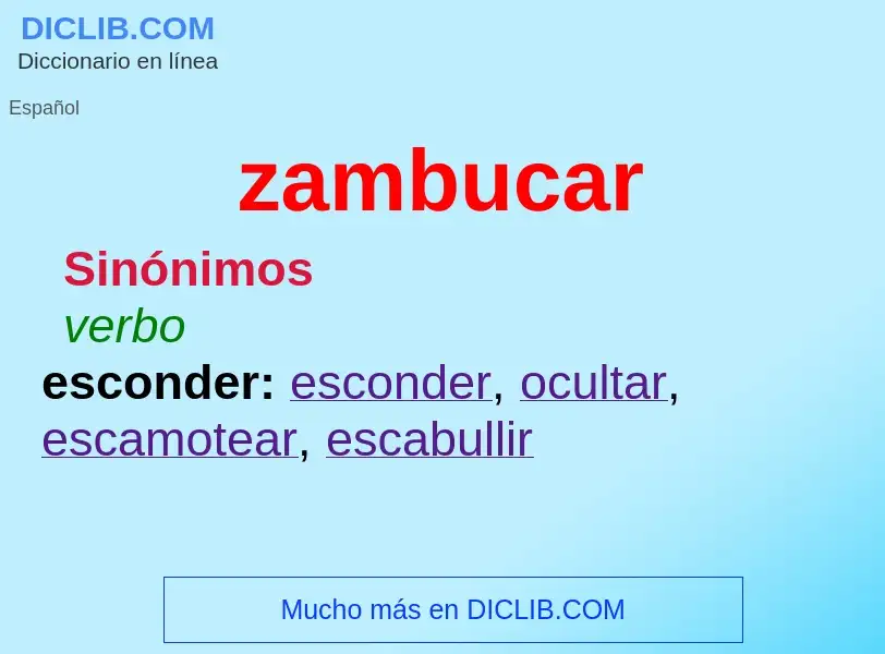 ¿Qué es zambucar? - significado y definición