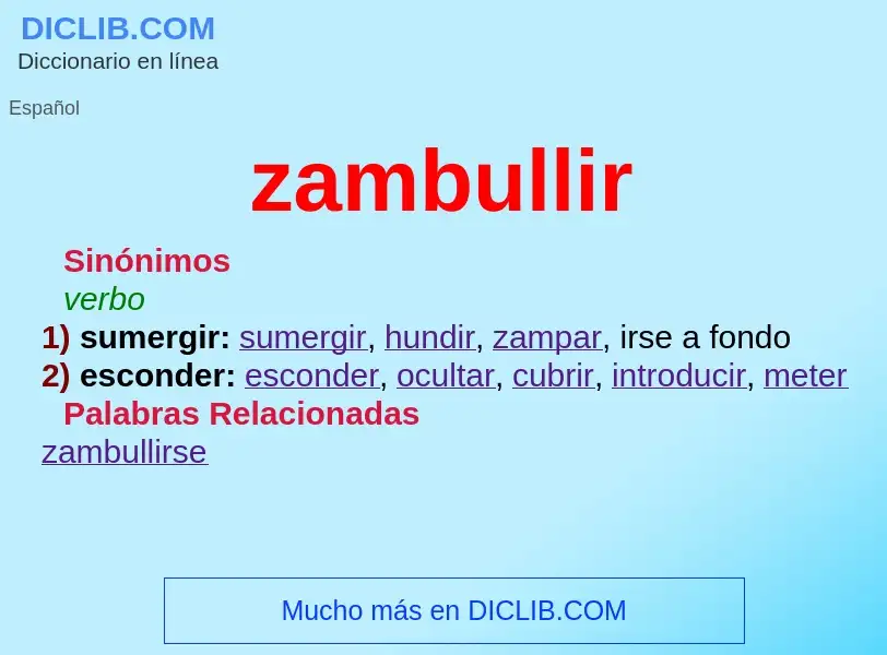 Qu'est-ce que zambullir - définition