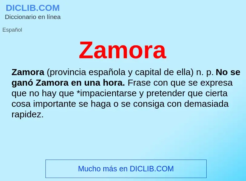 What is Zamora - meaning and definition