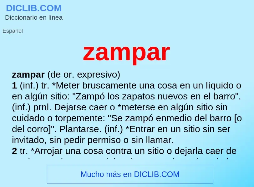 ¿Qué es zampar? - significado y definición