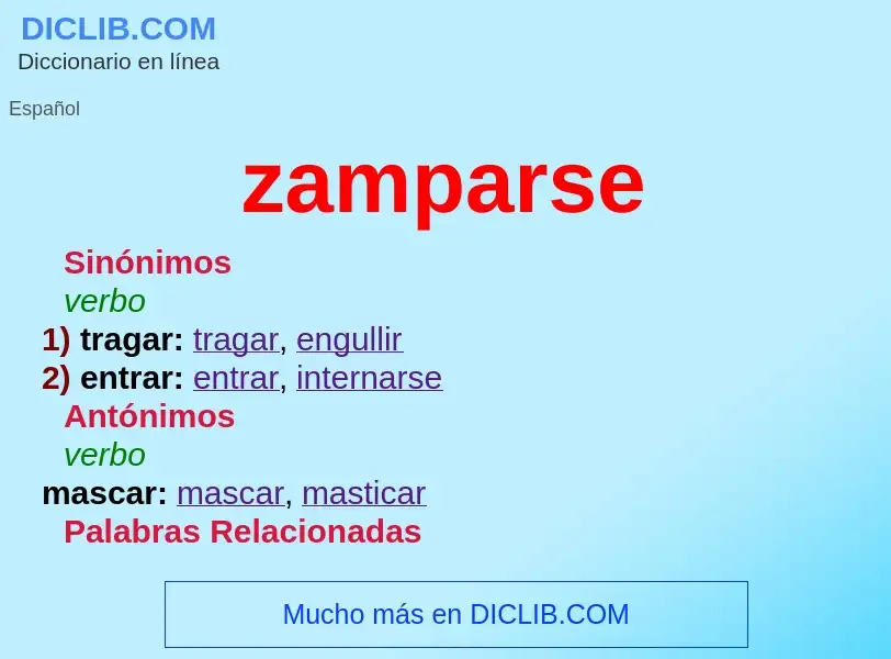 O que é zamparse - definição, significado, conceito