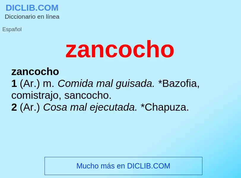 Что такое zancocho - определение