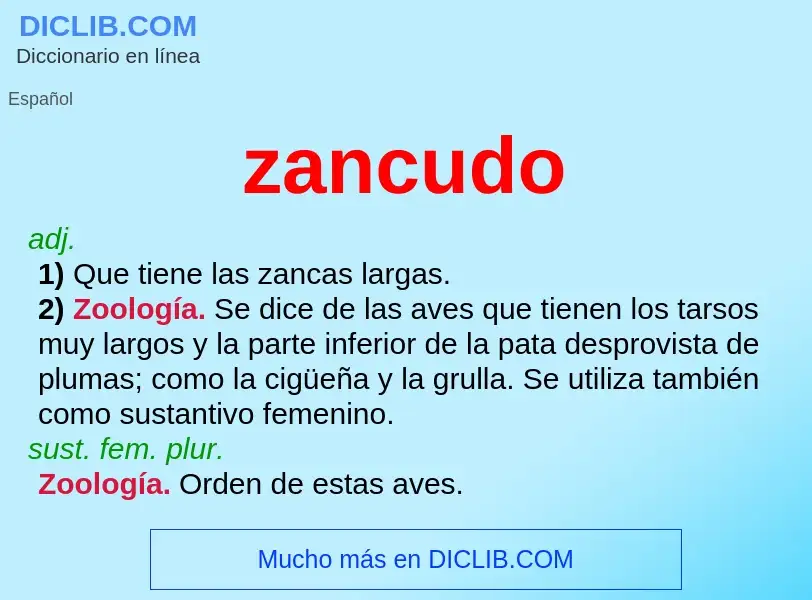 What is zancudo - meaning and definition