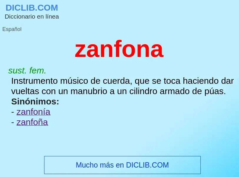 ¿Qué es zanfona? - significado y definición