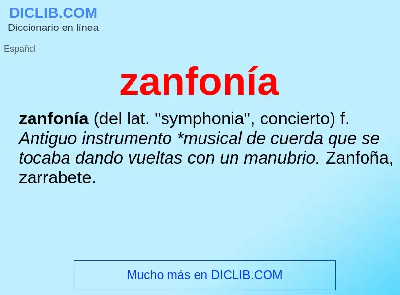 ¿Qué es zanfonía? - significado y definición