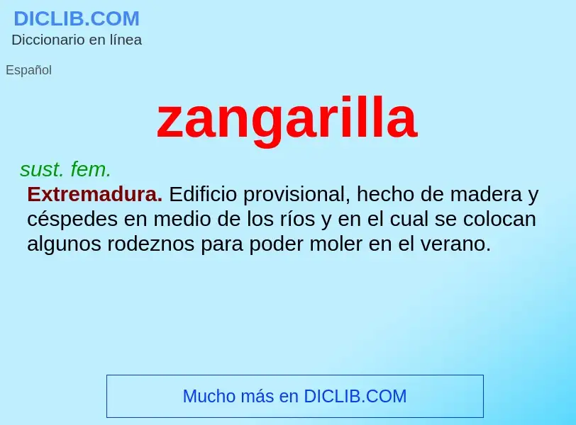 ¿Qué es zangarilla? - significado y definición