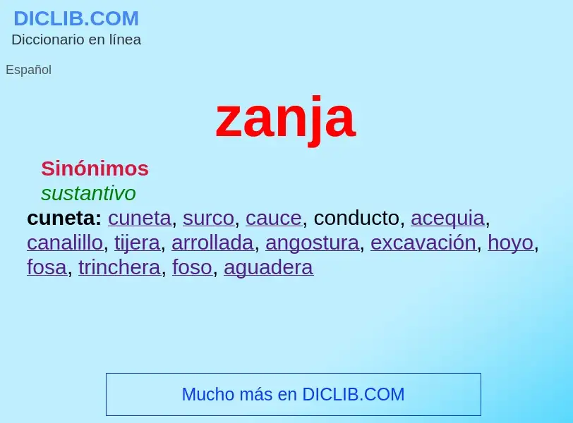 What is zanja - definition