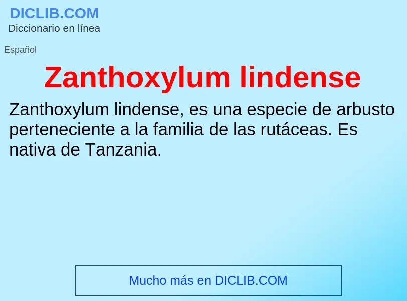 Что такое Zanthoxylum lindense - определение