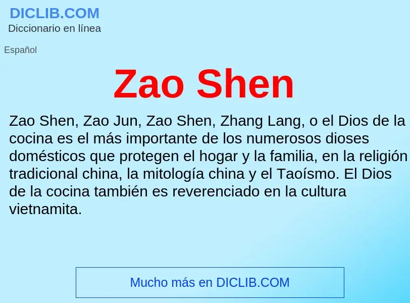 What is Zao Shen - meaning and definition