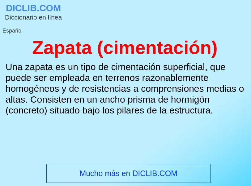 ¿Qué es Zapata (cimentación)? - significado y definición