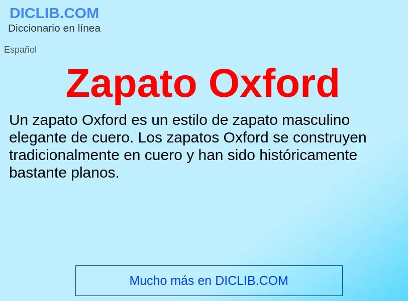 Что такое Zapato Oxford - определение