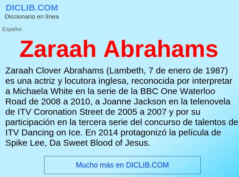 Что такое Zaraah Abrahams - определение