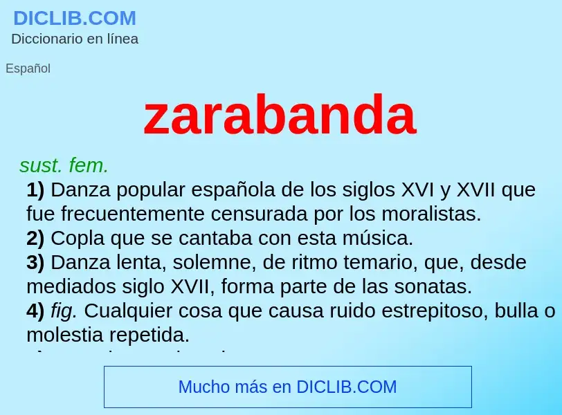 Wat is zarabanda - definition