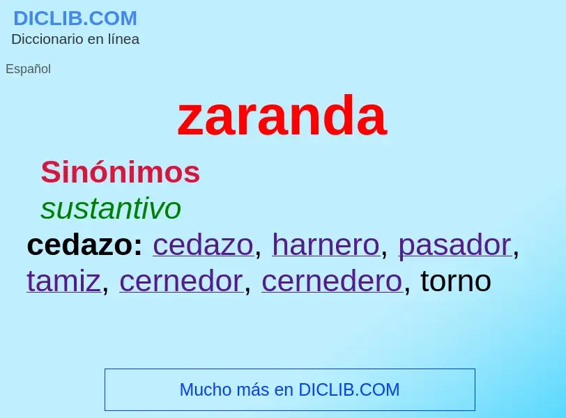 O que é zaranda - definição, significado, conceito