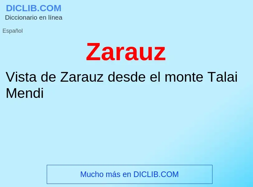 ¿Qué es Zarauz? - significado y definición