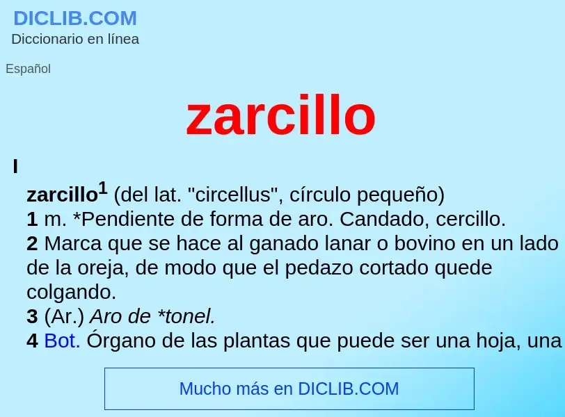 What is zarcillo - meaning and definition