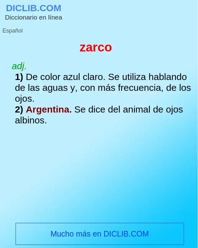 What is zarco - definition
