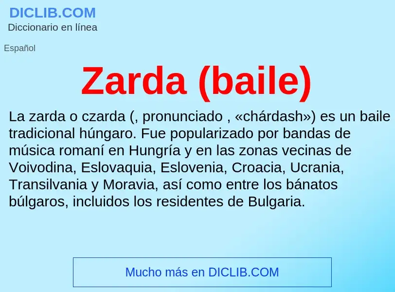 What is Zarda (baile) - meaning and definition