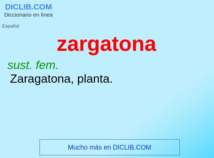 O que é zargatona - definição, significado, conceito