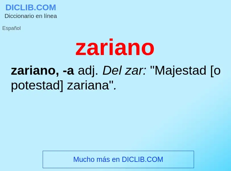 O que é zariano - definição, significado, conceito