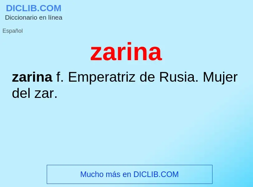 What is zarina - meaning and definition