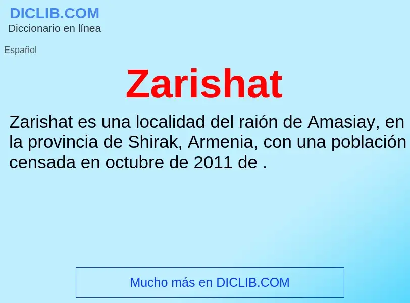 What is Zarishat - meaning and definition