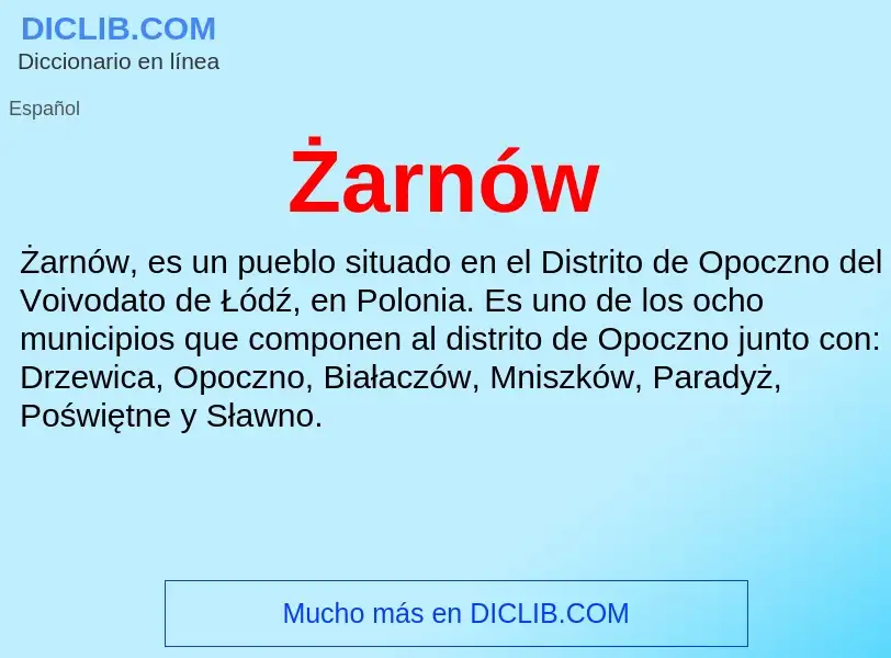 O que é Żarnów - definição, significado, conceito